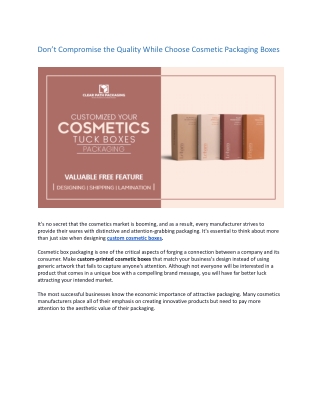 Cosmetic Packaging Boxes