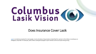 Does Insurance Cover Lasik