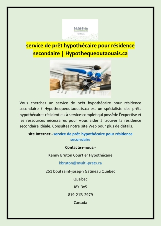 service de prêt hypothécaire pour résidence secondaire | Hypothequeoutaouais.ca