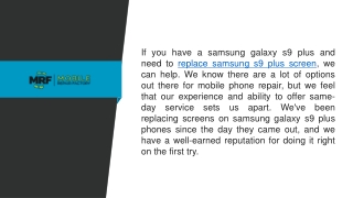 Replace Samsung S9 Plus Screen at Best Price  Mobilerepairfactory.com.au