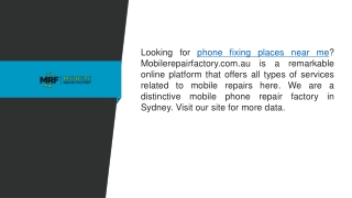 Phone Fixing Places Near Me  Mobilerepairfactory.com.au