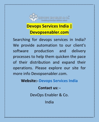 Devops Services India | Devopsenabler.com