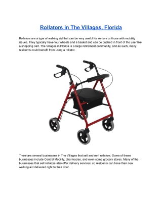 Rollators in The Villages, Florida