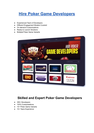 Hire Poker Game Developers