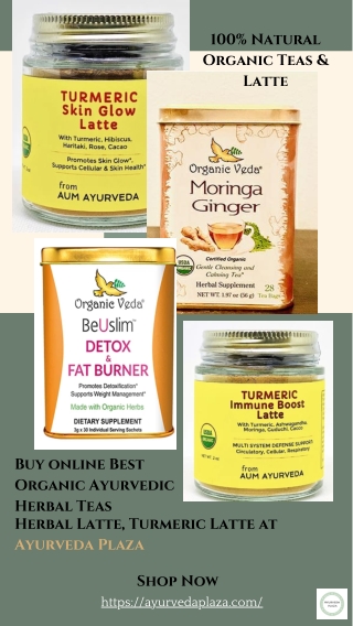 Buy online Best Organic Ayurvedic Herbal Teas, Herbal Latte, Turmeric Latte