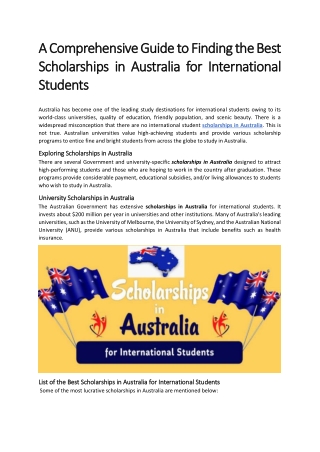 Exploring Scholarships in Australia