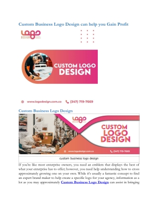 Custom Business Logo Design can help you Gain Profit