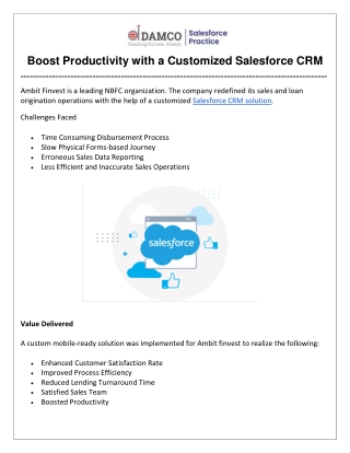 Boost Productivity with a Customized Salesforce CRM