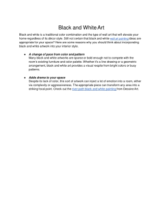 Black and White Art