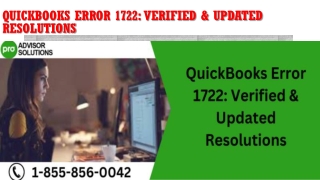 QuickBooks Error 1722  Verified & Updated Resolutions