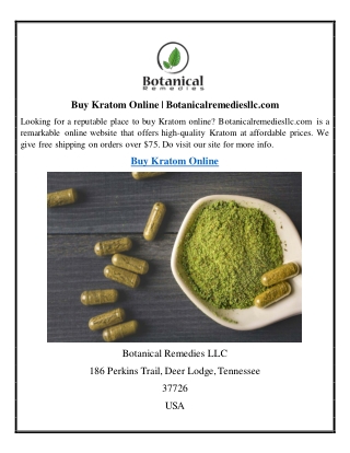 Buy Kratom Online  Botanicalremediesllc.com