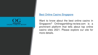 Best Online Casino Singapore  Onlinegambling-review.com