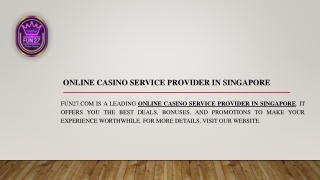 Online Casino Service Provider in Singapore  Fun27.com