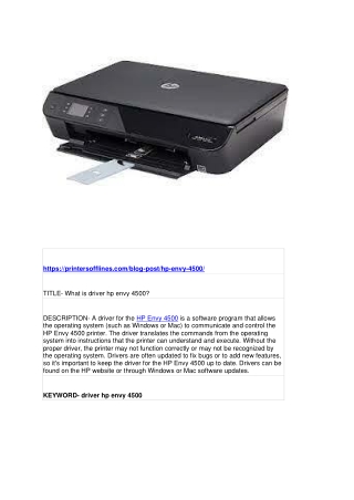 What is driver hp envy 4500?