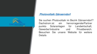Photovoltaik Gänserndorf  Dachstrom.at