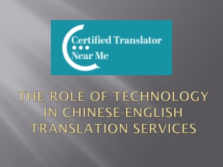 The Role of Technology in Chinese-English Translation Services