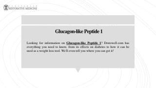Glucagon-like Peptide 1 | Drstowell.com