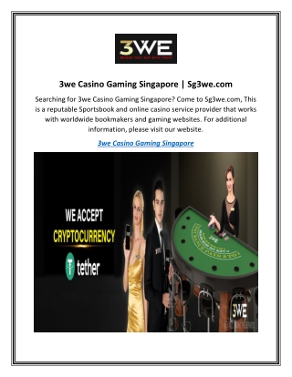 3we Casino Gaming Singapore  Sg3we.com