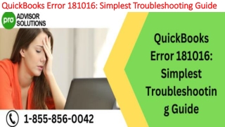 Simple step by step guide to resolve QuickBooks Error 181016