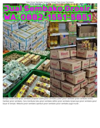 Ô88ᒿ_l55l_585l (WA) Omset Toko Grosir Sembako Grosir Sembako Harga Distributor