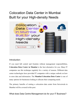 Colocation Data Center in Mumbai_ Built for your High-density Needs