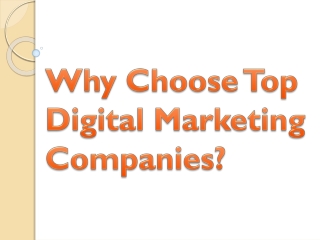 Why Choose Top Digital Marketing Companies?