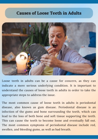 Causes of Loose Teeth in Adults