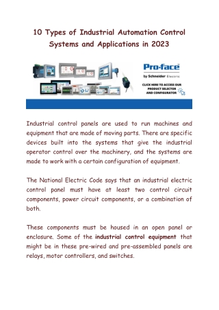 10 Types of Industrial Automation Control Systems and Applications in 2023