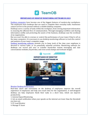IMPORTANCE OF DESKTOP MONITORING SOFTWARE IN 2023