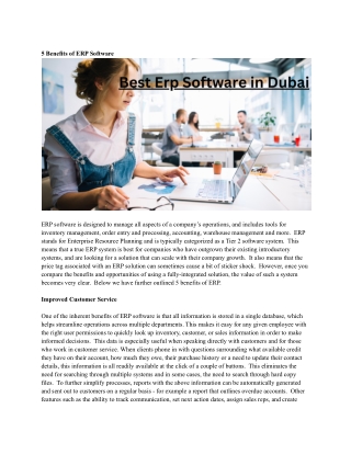 Best Erp Software in Dubai
