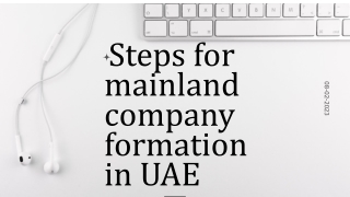 Steps for mainland company formation in UAE.