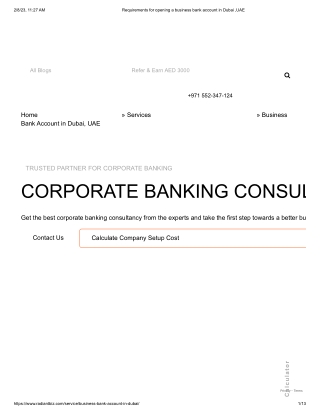 Business bank account in Dubai ,UAE