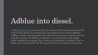 Adblue into diesel