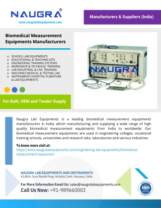 Biomedical Measurement Equipments Manufacturers