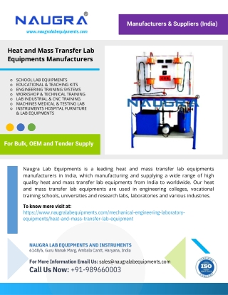 Heat and Mass Transfer Lab Equipments Manufacturers