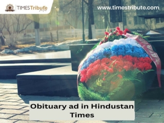 Obituary ad in Hindustan Times