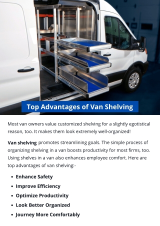 Top Advantages of Van Shelving