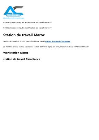 Workstation Maroc