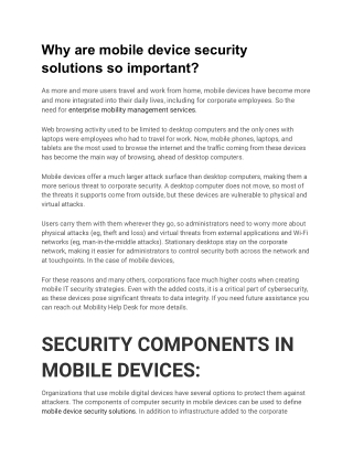Why are mobile device security solutions so important