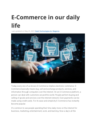 E-Commerce in our daily life