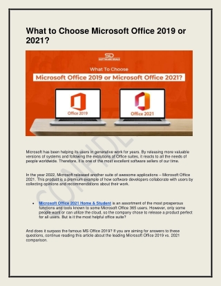 What To Choose Microsoft Office 2019 or 2021?