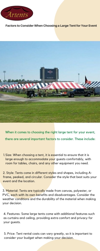 Factors to Consider When Choosing a Large Tentfor Your Event