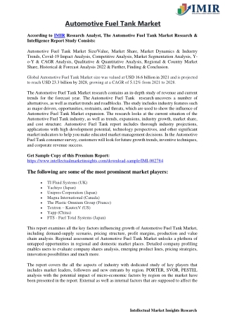 Automotive Fuel Tank Market