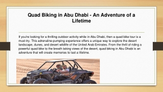 Quad Biking in Abu Dhabi - An Adventure