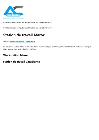 Station de travail Maroc