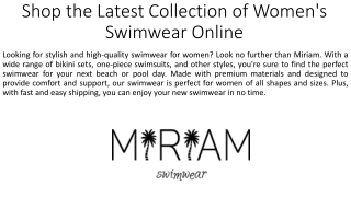 Shop the Latest Collection of Women's Swimwear Online