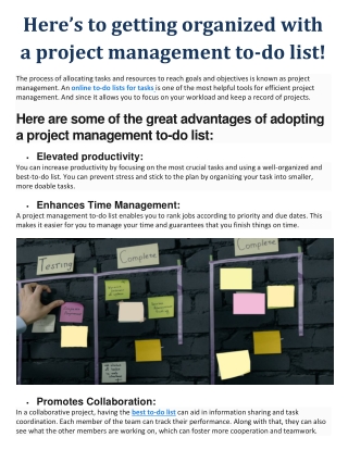 Here’s to getting organized with a project management to-do list!
