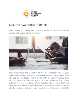 Awareness Training - Cyber Security Services - London CRC