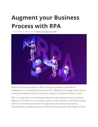 Augment your Business Process with RPA