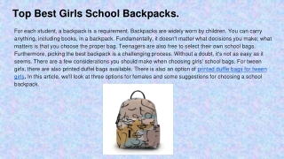Top Best Girls School Backpacks.